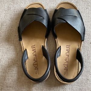 Black Leather 67 Sandals Size 37